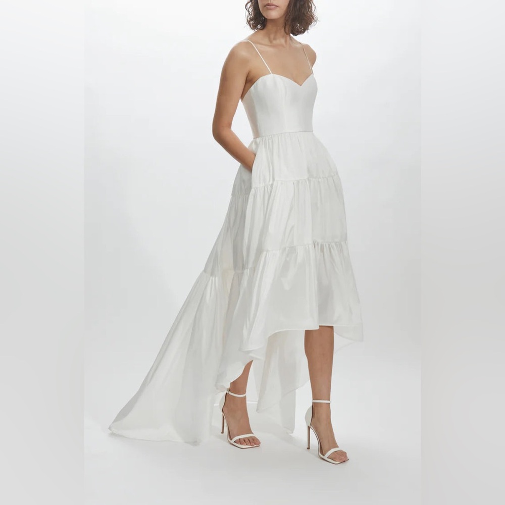 Amsale Taffeta Sweetheart Dress Ivory